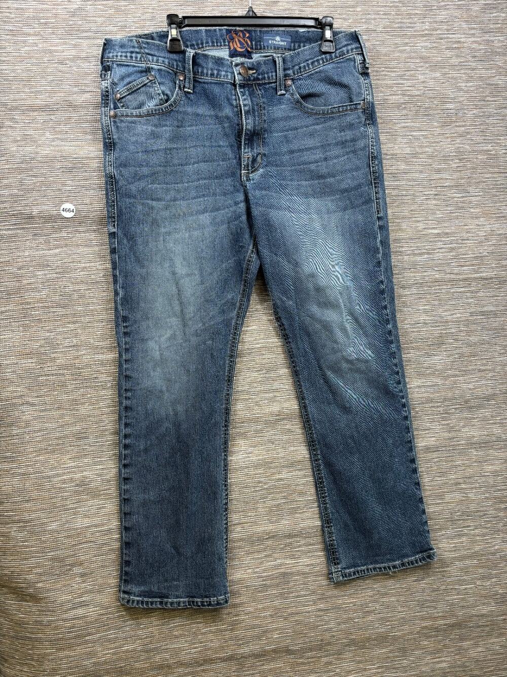 Rock & Republic Neil Straight Jeans Mens Size 38x30 Dark Wash Denim Stretch
